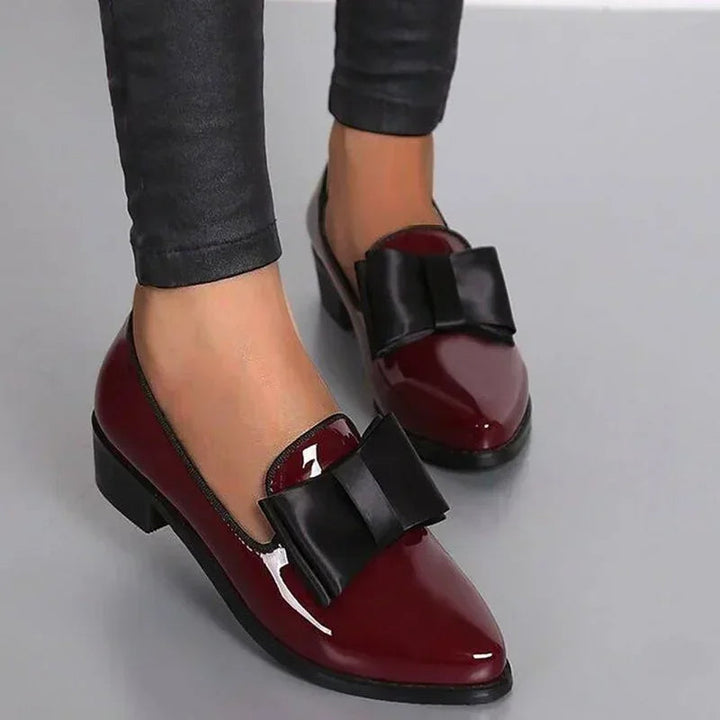 Clara | Leather Bow Flats