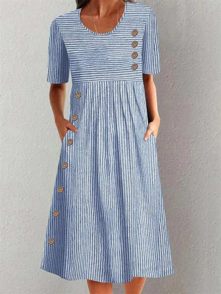 Amelia | Striped Midi Dress