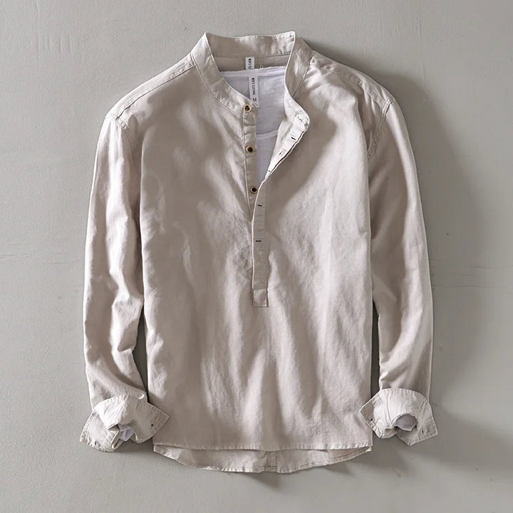 Arthur | Linen Mandarin Shirt