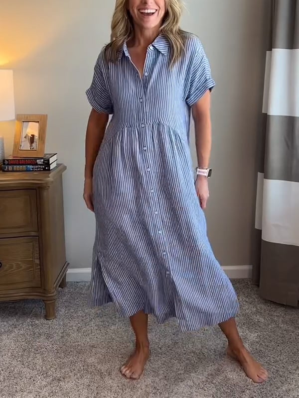 Amber | Elegant Striped Dress